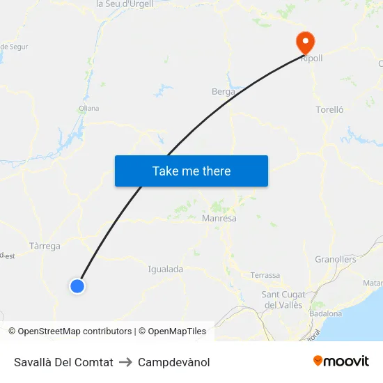 Savallà Del Comtat to Campdevànol map