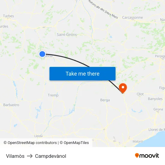 Vilamòs to Campdevànol map