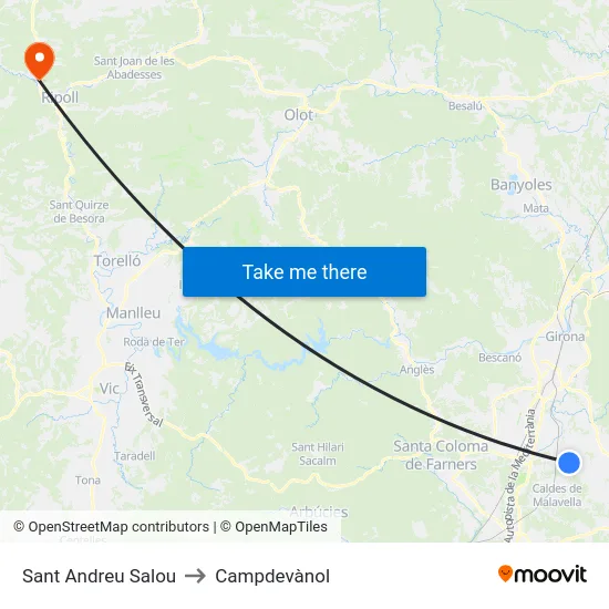 Sant Andreu Salou to Campdevànol map