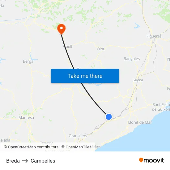 Breda to Campelles map