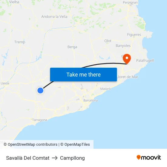 Savallà Del Comtat to Campllong map