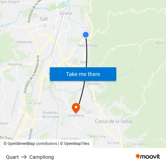 Quart to Campllong map