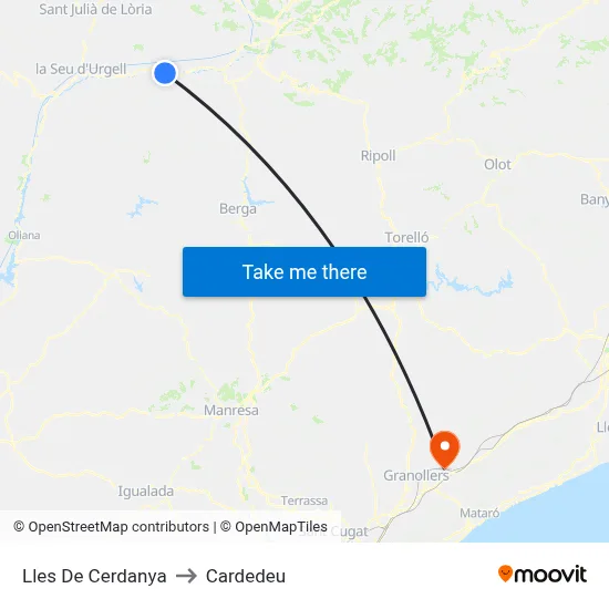 Lles De Cerdanya to Cardedeu map