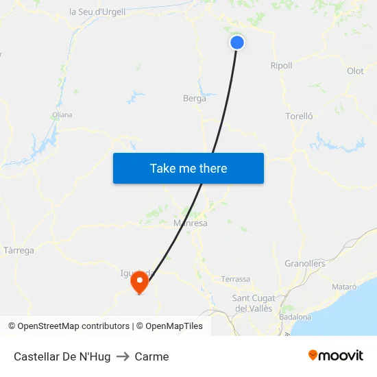 Castellar De N'Hug to Carme map