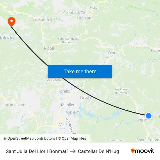 Sant Julià Del Llor I Bonmatí to Castellar De N'Hug map