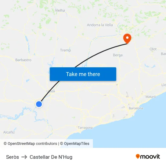 Seròs to Castellar De N'Hug map