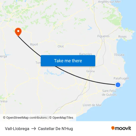 Vall-Llobrega to Castellar De N'Hug map