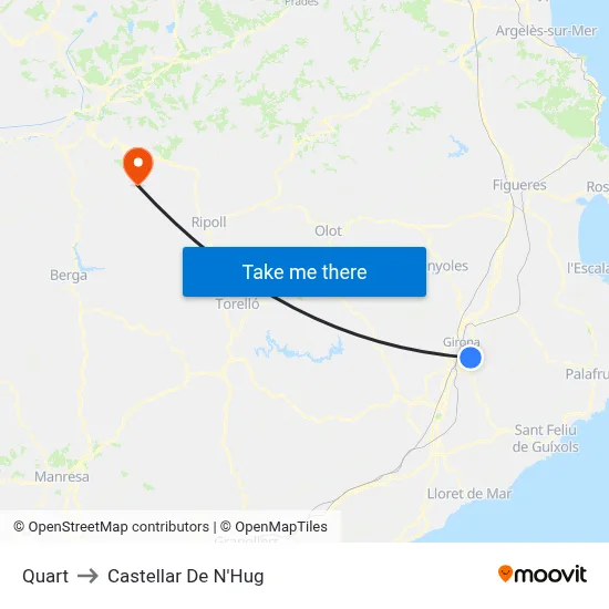 Quart to Castellar De N'Hug map