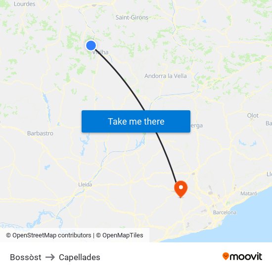 Bossòst to Capellades map