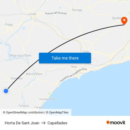 Horta De Sant Joan to Capellades map