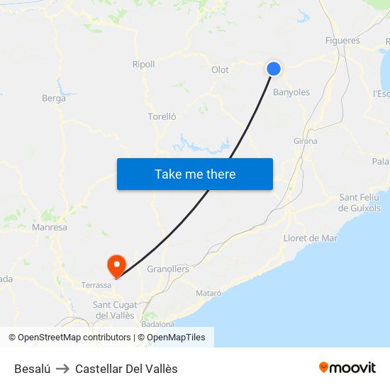 Besalú to Castellar Del Vallès map