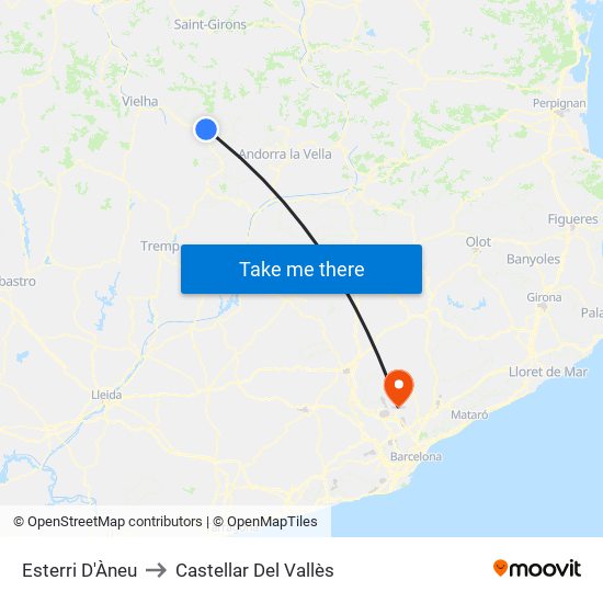 Esterri D'Àneu to Castellar Del Vallès map