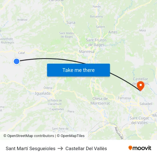Sant Martí Sesgueioles to Castellar Del Vallès map