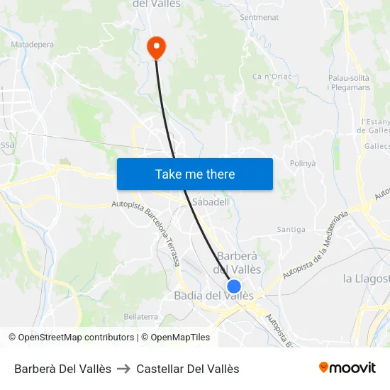 Barberà Del Vallès to Castellar Del Vallès map