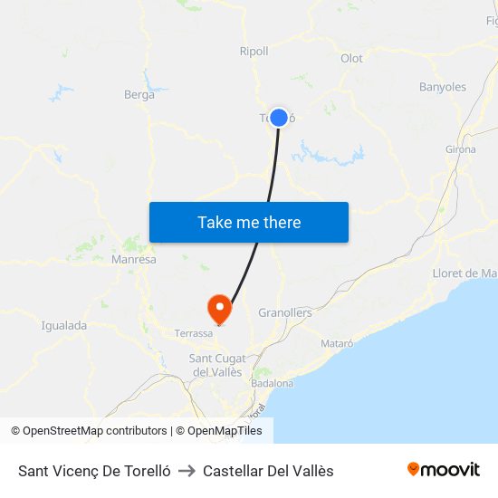 Sant Vicenç De Torelló to Castellar Del Vallès map