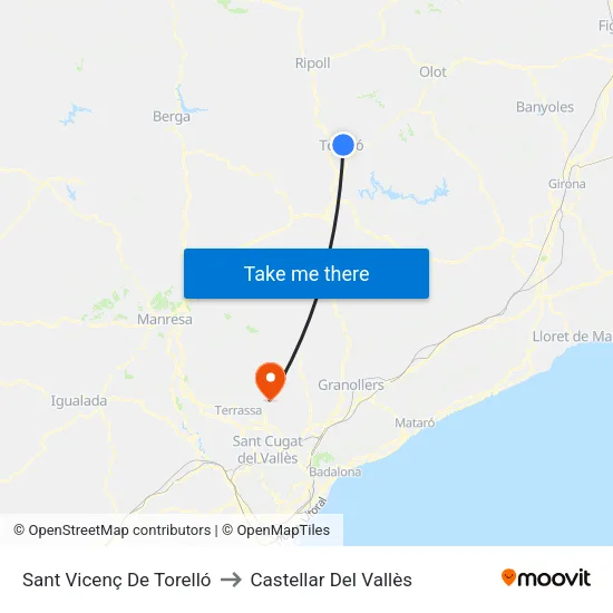 Sant Vicenç De Torelló to Castellar Del Vallès map