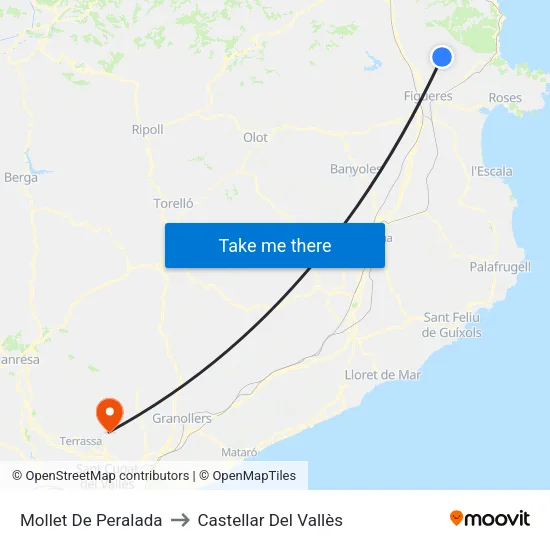 Mollet De Peralada to Castellar Del Vallès map