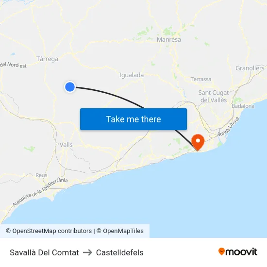 Savallà Del Comtat to Castelldefels map