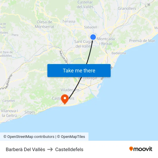 Barberà Del Vallès to Castelldefels map