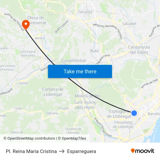 Pl. Reina Maria Cristina to Esparreguera map