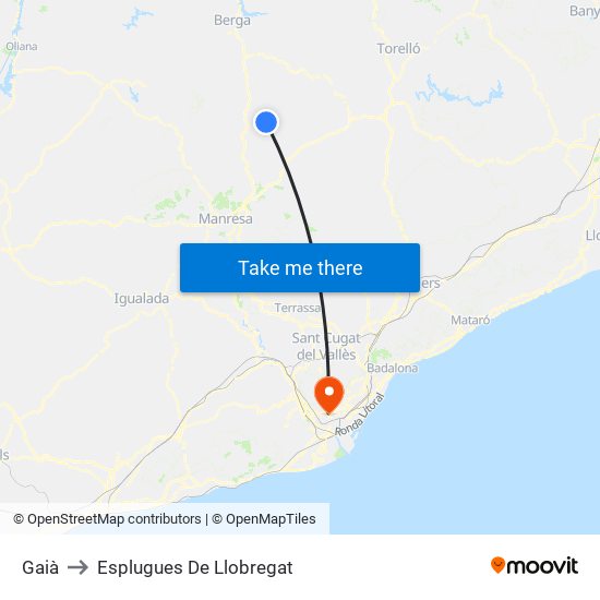 Gaià to Esplugues De Llobregat map