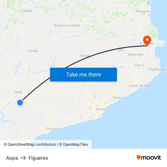 Aspa to Figueres map