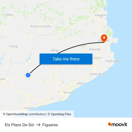 Els Plans De Sió to Figueres map