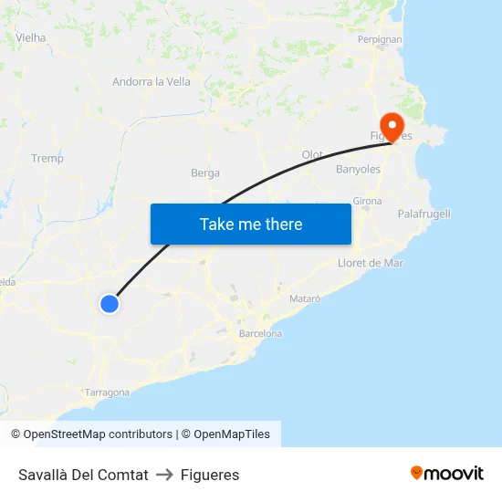 Savallà Del Comtat to Figueres map