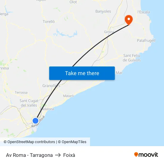 Av Roma - Tarragona to Foixà map