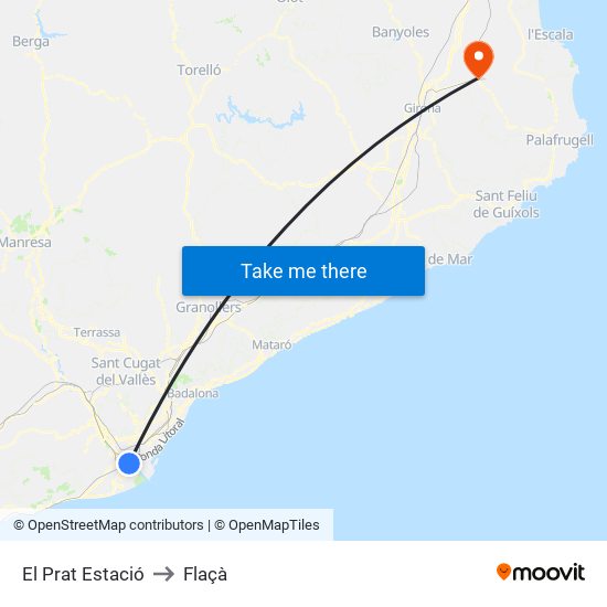 El Prat Estació to Flaçà map