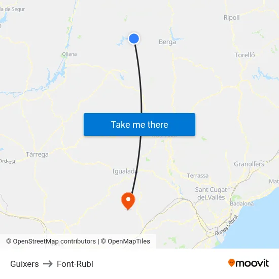 Guixers to Font-Rubí map