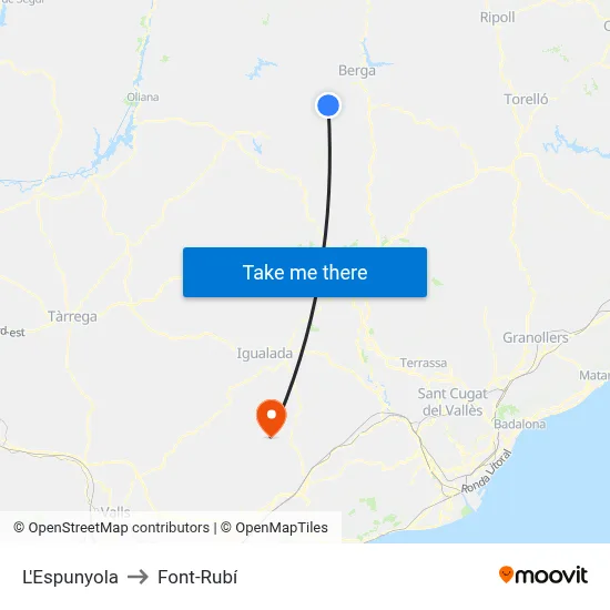 L'Espunyola to Font-Rubí map