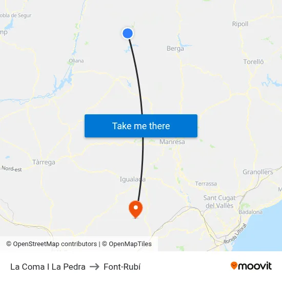 La Coma I La Pedra to Font-Rubí map