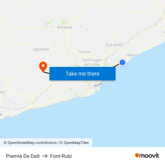 Premià De Dalt to Font-Rubí map