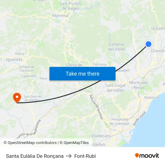 Santa Eulàlia De Ronçana to Font-Rubí map
