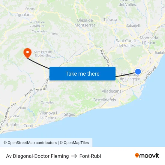 Av Diagonal-Doctor Fleming to Font-Rubí map