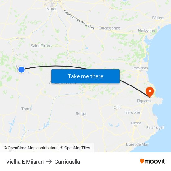 Vielha E Mijaran to Garriguella map