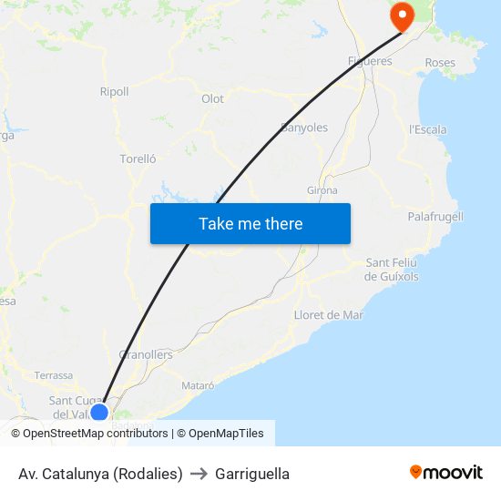 Av. Catalunya (Rodalies) to Garriguella map