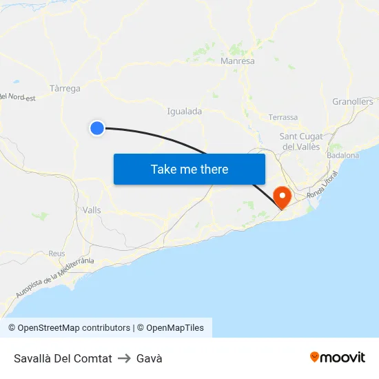 Savallà Del Comtat to Gavà map