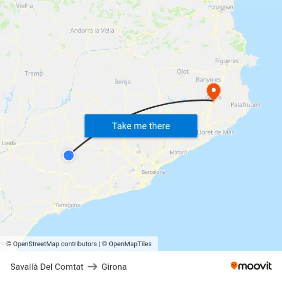 Savallà Del Comtat to Girona map