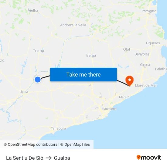 La Sentiu De Sió to Gualba map