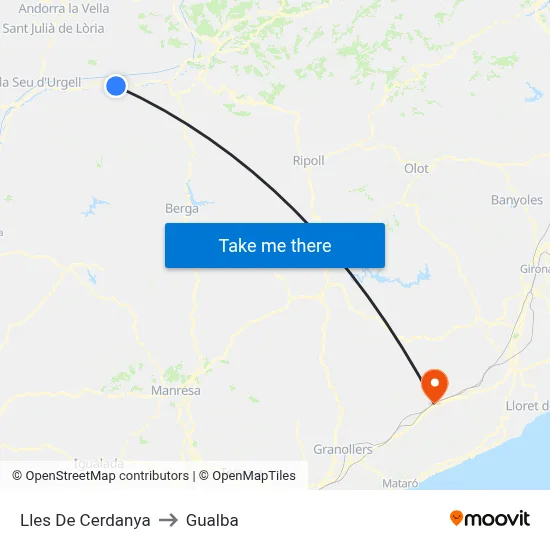 Lles De Cerdanya to Gualba map