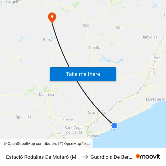 Estació Rodalies De Mataró (Muntanya) to Guardiola De Berguedà map