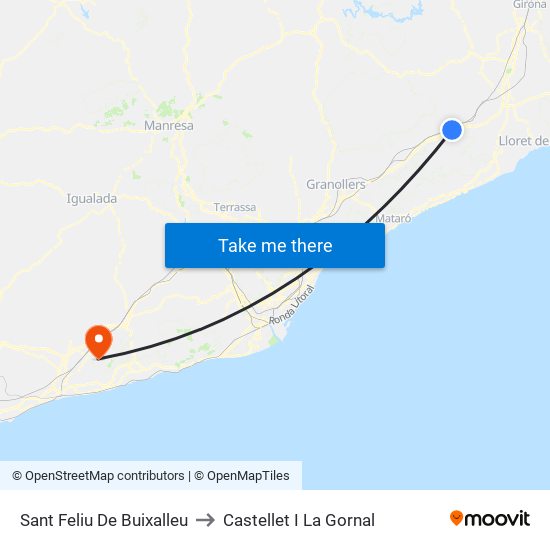 Sant Feliu De Buixalleu to Castellet I La Gornal map