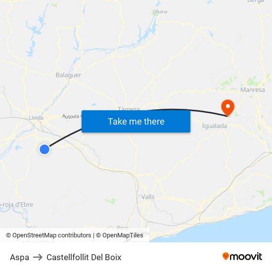 Aspa to Castellfollit Del Boix map
