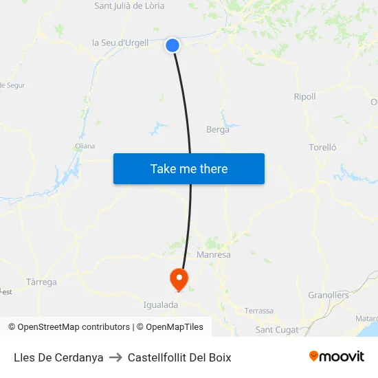 Lles De Cerdanya to Castellfollit Del Boix map
