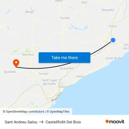 Sant Andreu Salou to Castellfollit Del Boix map