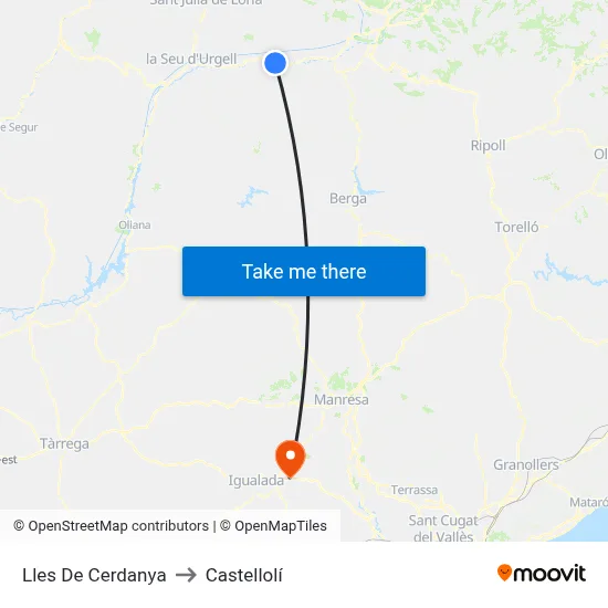 Lles De Cerdanya to Castellolí map