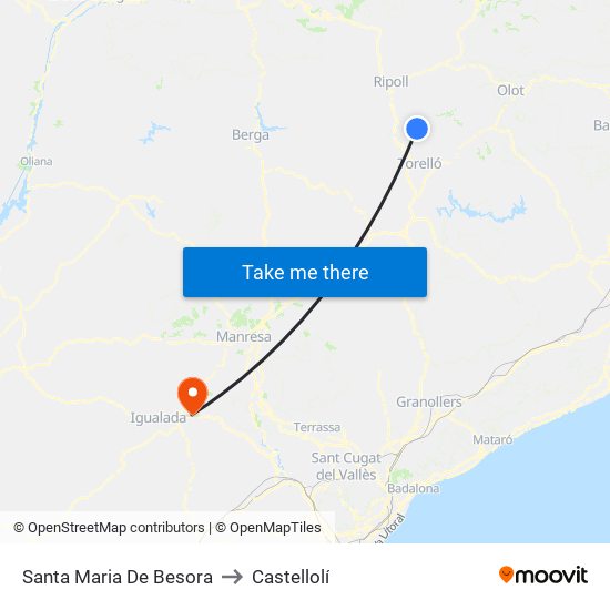 Santa Maria De Besora to Castellolí map