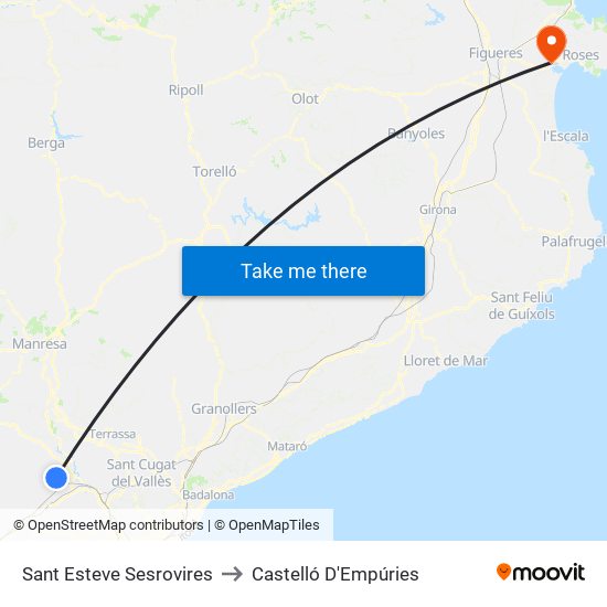 Sant Esteve Sesrovires to Castelló D'Empúries map
